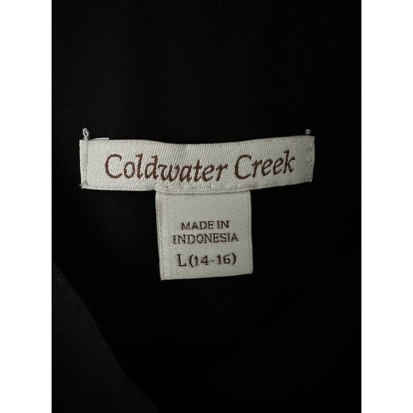 Coldwater Creek Tank Top Womens Black Shimmer Shell V-Neck Sleeveless NWT Large - Picture 4 of 5